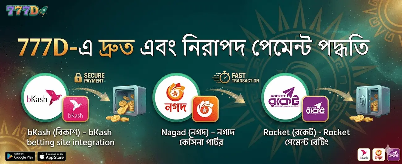 777D Casino BD supports bKash and Nagad local payment methods for Bangladesh players with secure mobile transactions